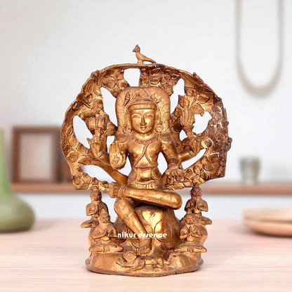 Dakshinamurti Shiva Seated on stone Bronze Panchaloha idol - 15 inches Nikuressence