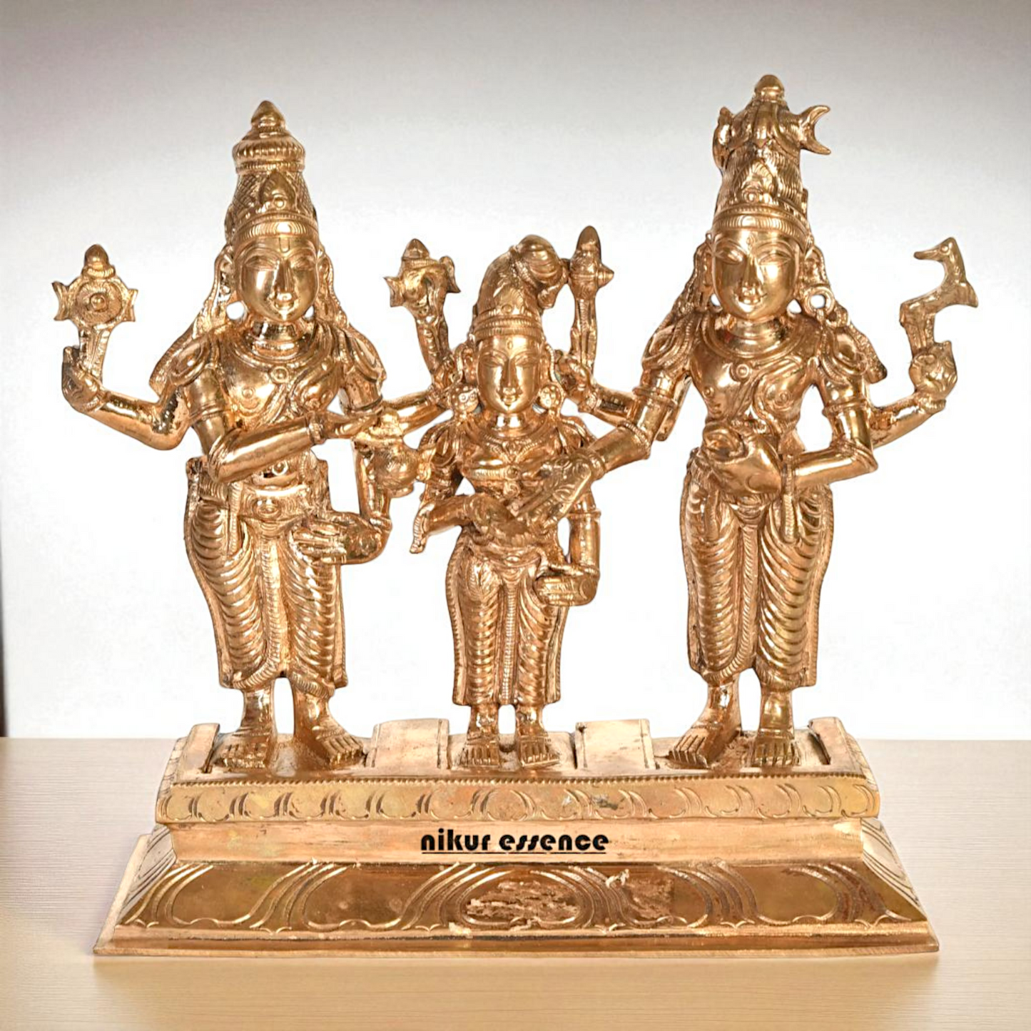 Shiva Parvati Standing Bronze Panchaloha statue - 6.693 inches Nikuressence
