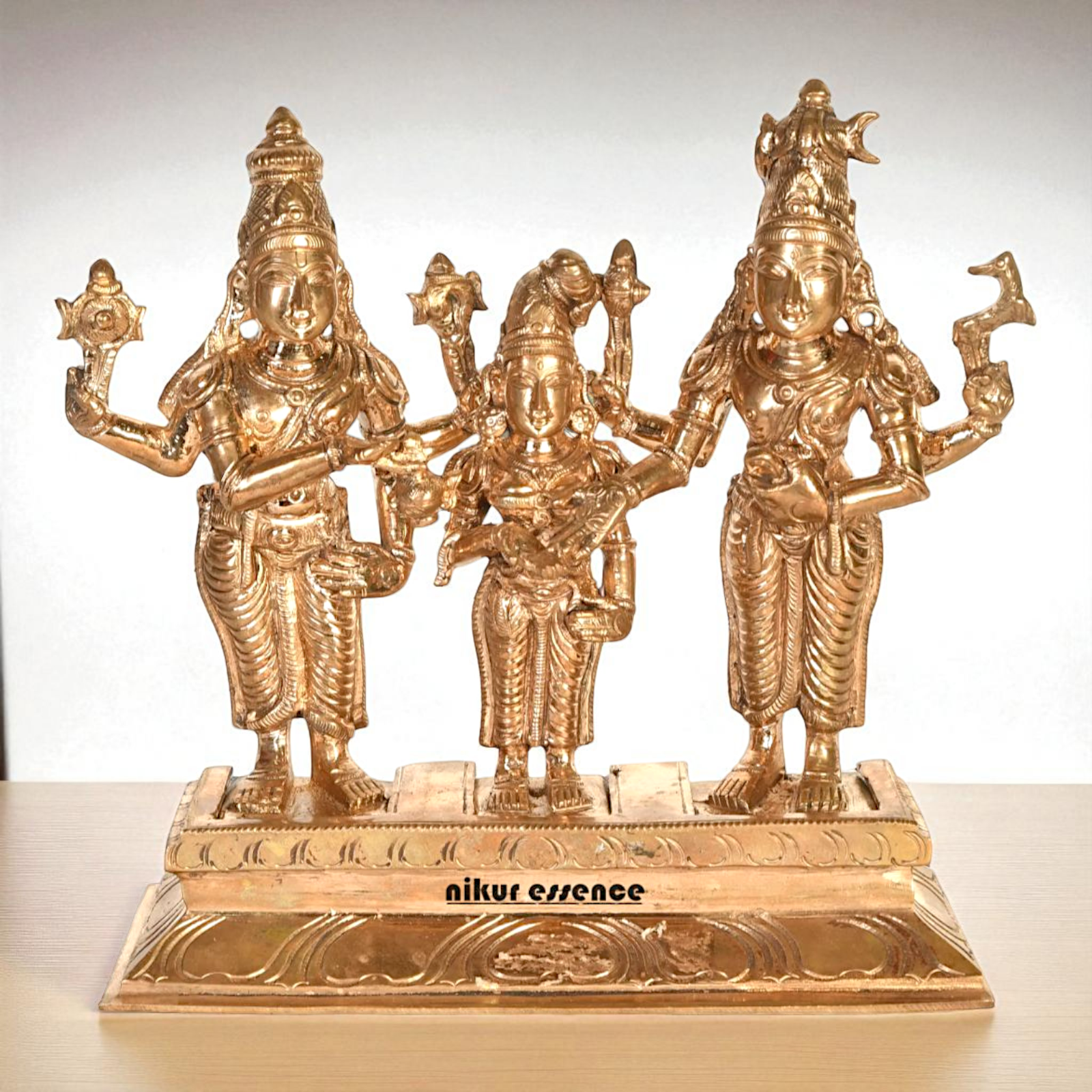 Shiva Parvati Standing Bronze Panchaloha statue - 6.693 inches Nikuressence