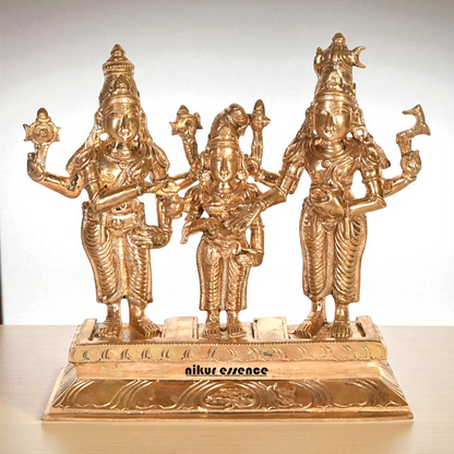 Shiva Parvati Standing Bronze Panchaloha statue - 6.693 inches Nikuressence