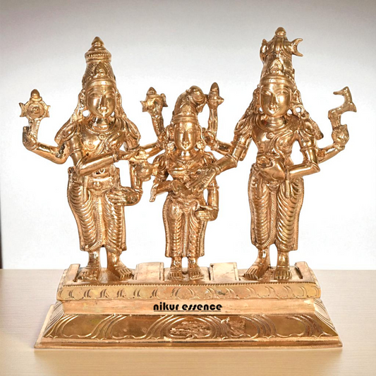 Shiva Parvati Standing Bronze Panchaloha statue - 6.693 inches Nikuressence