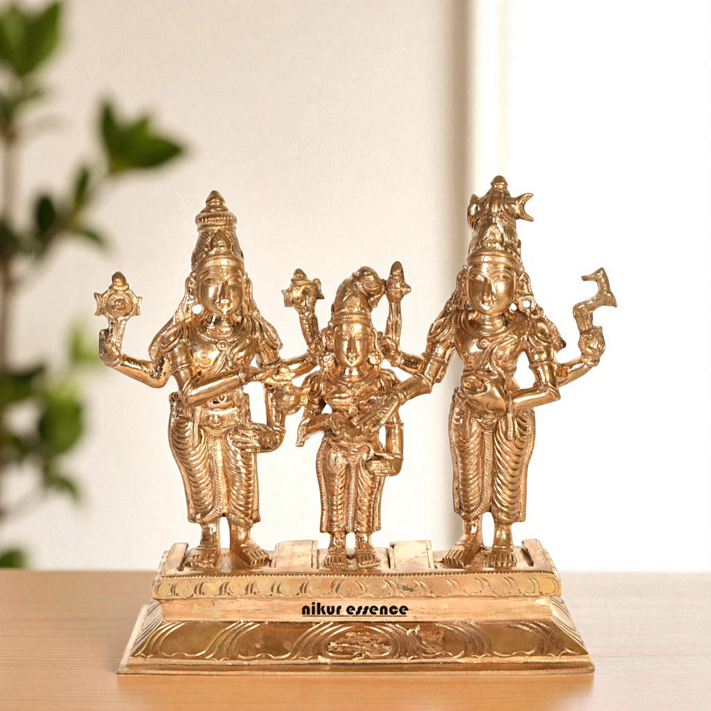 Shiva Parvati Standing Bronze Panchaloha statue - 6.693 inches Nikuressence