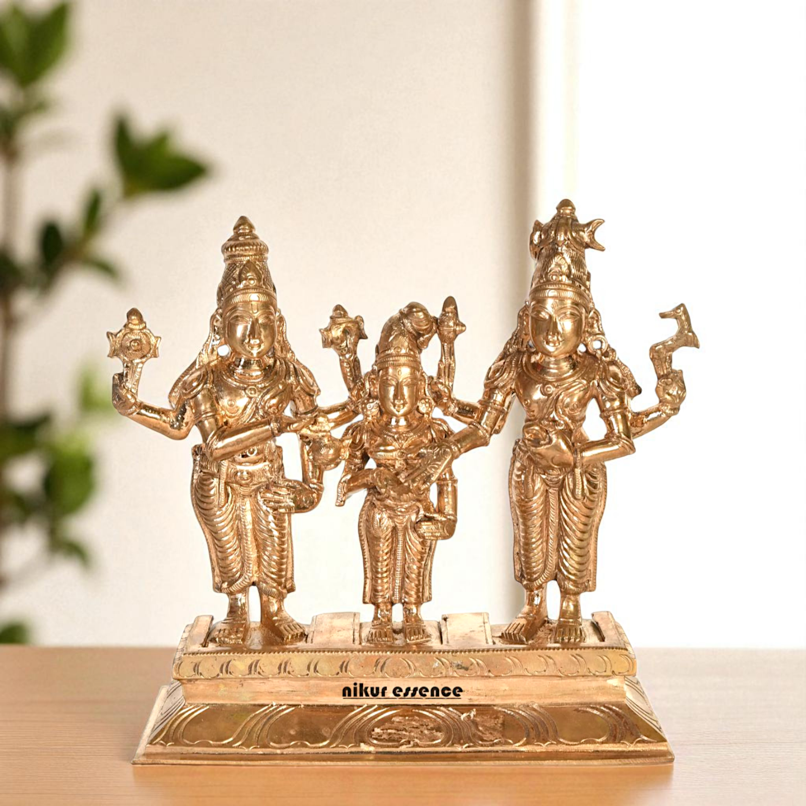 Shiva Parvati Standing Bronze Panchaloha statue - 6.693 inches Nikuressence