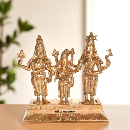Shiva Parvati Standing Bronze Panchaloha statue - 6.693 inches Nikuressence