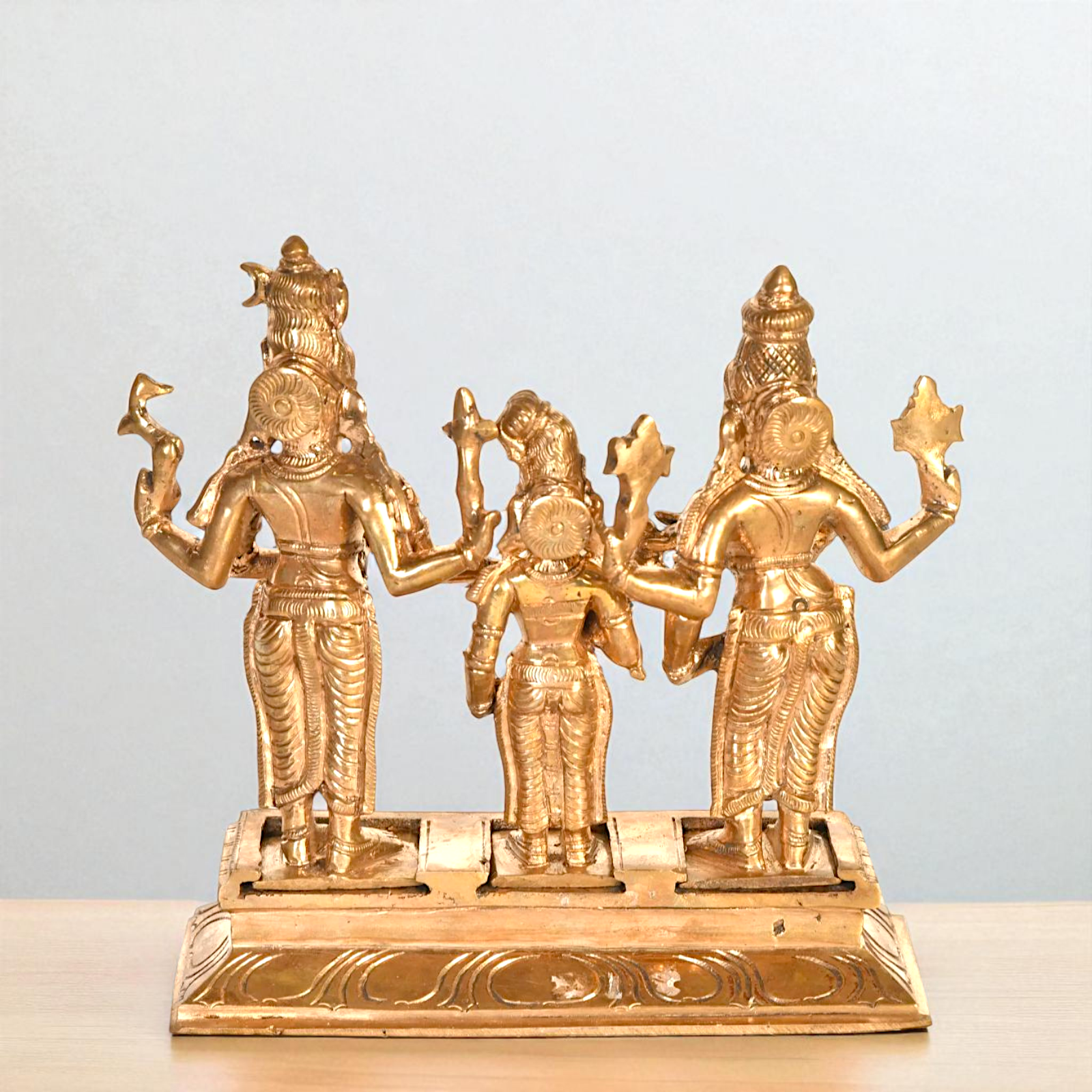 Shiva Parvati Standing Bronze Panchaloha statue - 6.693 inches Nikuressence