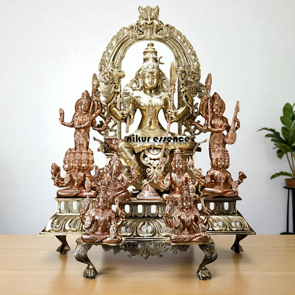 Goddess Tripura Sundari Devi Seated on kirtimukha throne Bronze/Panchaloha idol - 3 Feet Nikuressence