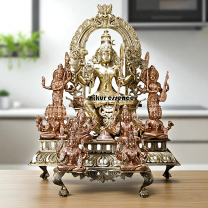 Goddess Tripura Sundari Devi Seated on kirtimukha throne Bronze/Panchaloha idol - 3 Feet Nikuressence