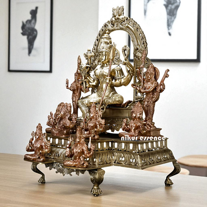 Goddess Tripura Sundari Devi Seated on kirtimukha throne Bronze/Panchaloha idol - 3 Feet Nikuressence