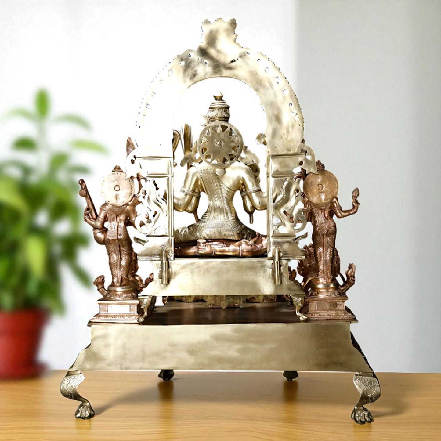 Goddess Tripura Sundari Devi Seated on kirtimukha throne Bronze/Panchaloha idol - 3 Feet Nikuressence