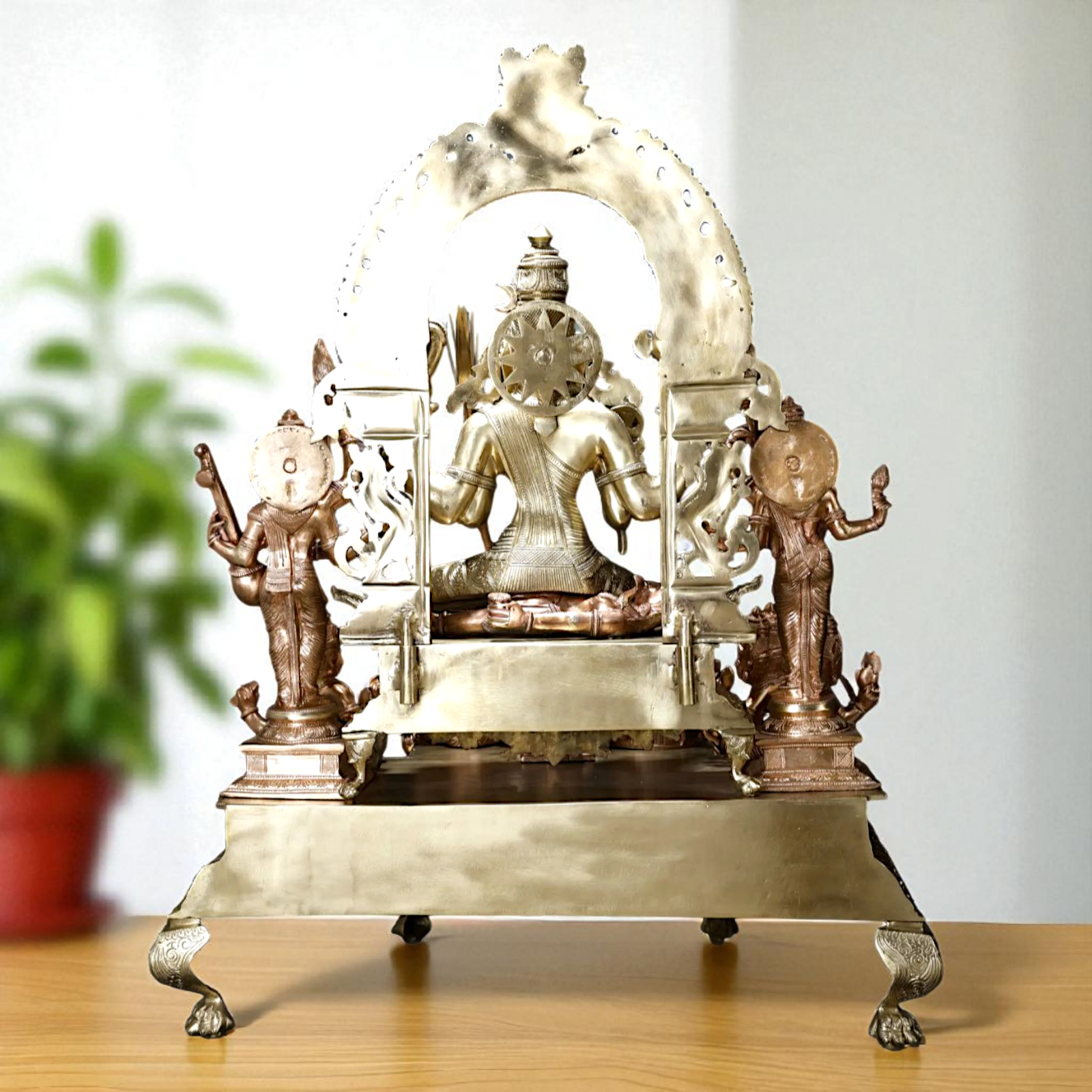Goddess Tripura Sundari Devi Seated on kirtimukha throne Bronze/Panchaloha idol - 3 Feet Nikuressence