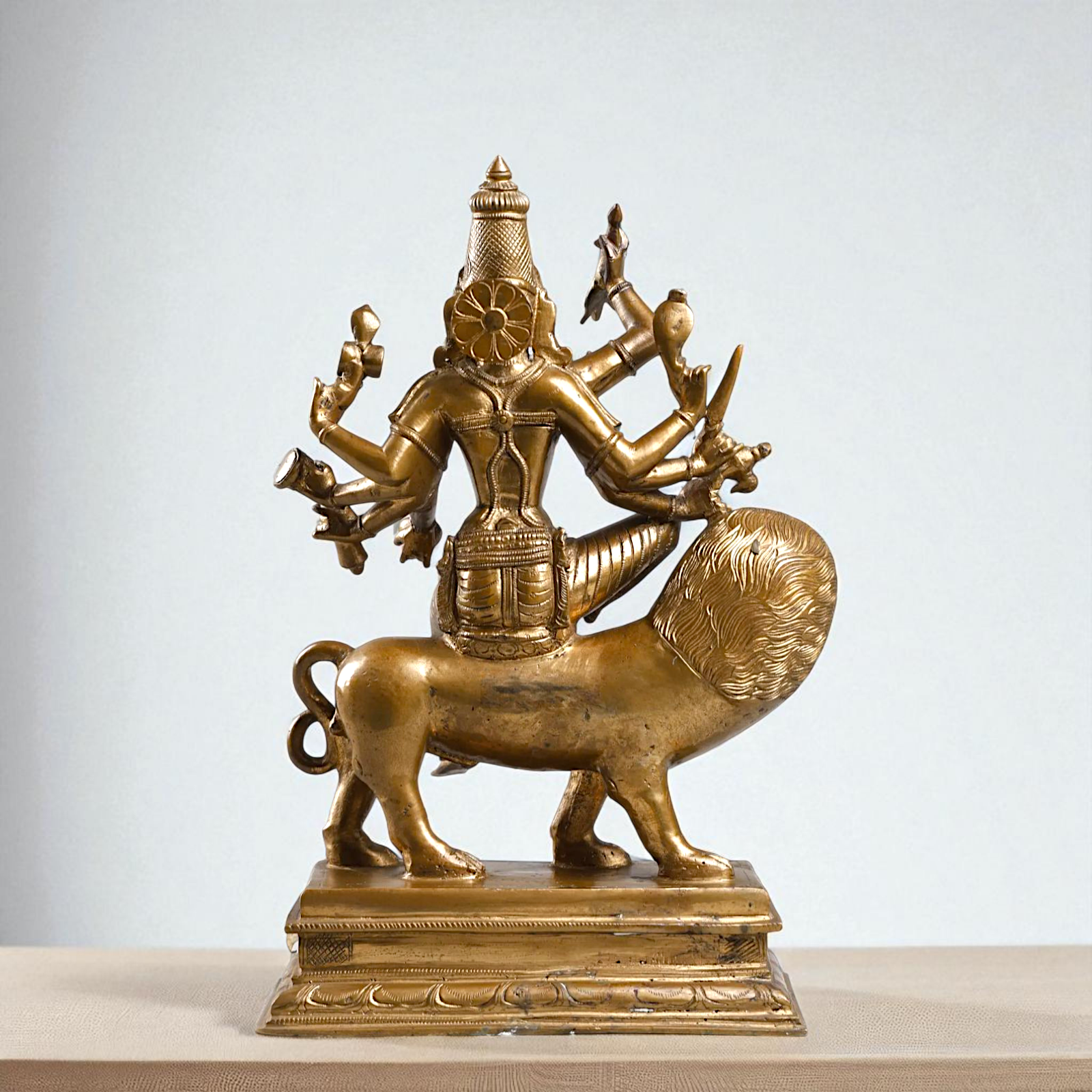 Goddess Durga Devi Sherawali Maa with Eight Bronze/Panchaloha idol - 14 Inches Nikuressence