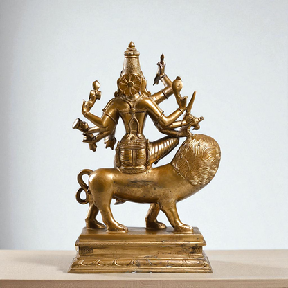 Goddess Durga Devi Sherawali Maa with Eight Bronze/Panchaloha idol - 14 Inches Nikuressence