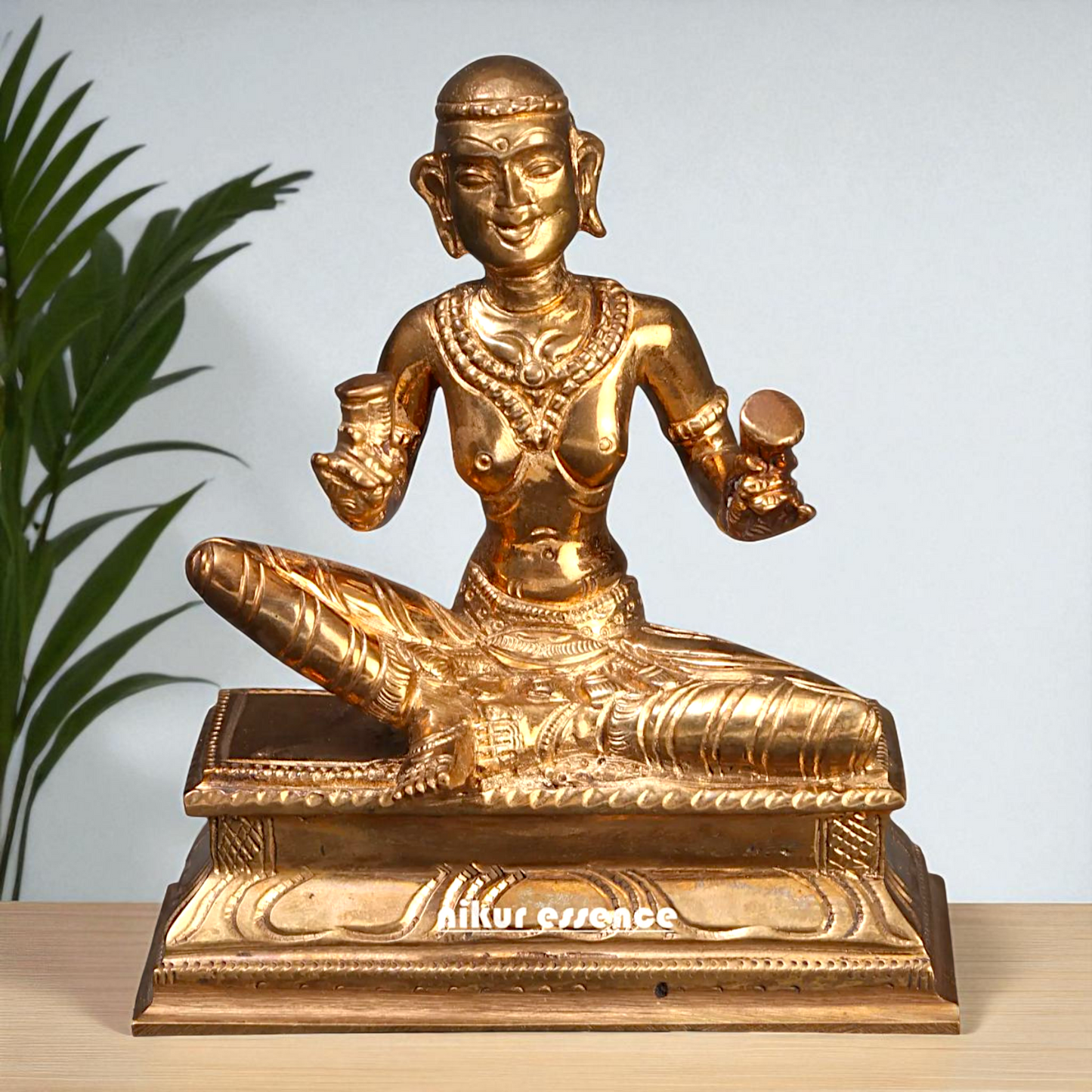 Karaikkal Ammaiyar seated Bronze Panchaloha idol - 4 Inches Nikuressence