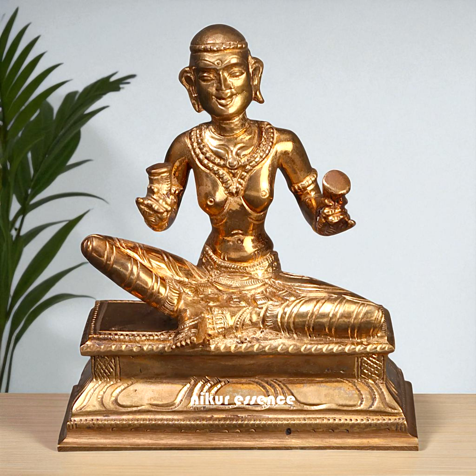 Karaikkal Ammaiyar seated Bronze Panchaloha idol - 4 Inches Nikuressence