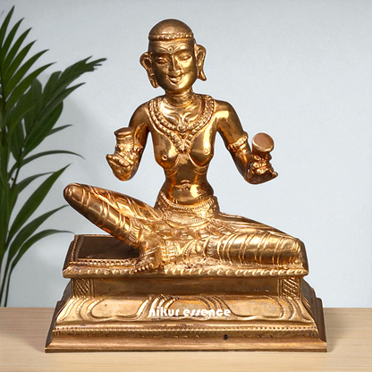 Karaikkal Ammaiyar seated Bronze Panchaloha idol - 4 Inches Nikuressence