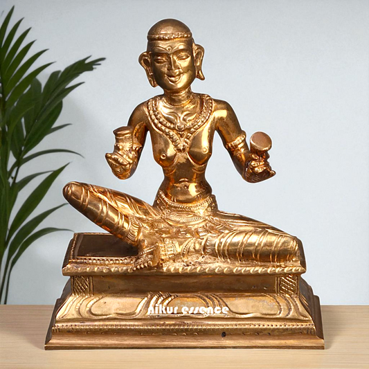 Karaikkal Ammaiyar seated Bronze Panchaloha idol - 4 Inches Nikuressence