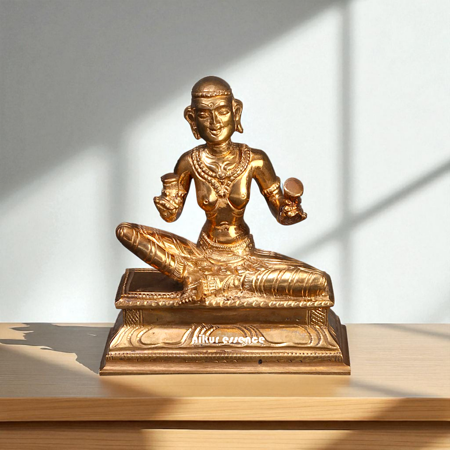 Karaikkal Ammaiyar seated Bronze Panchaloha idol - 4 Inches Nikuressence