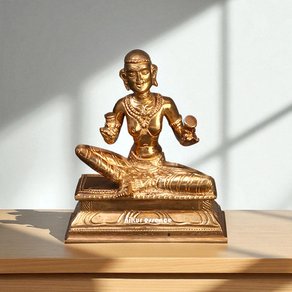 Karaikkal Ammaiyar seated Bronze Panchaloha idol - 4 Inches Nikuressence