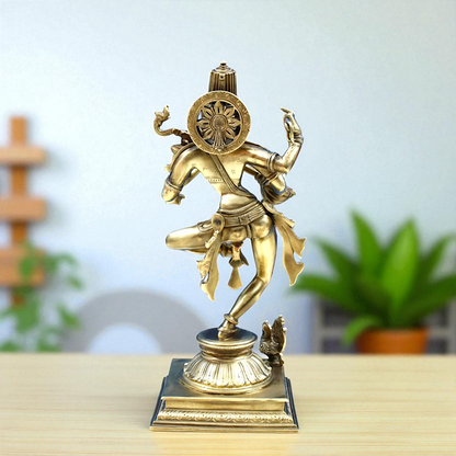 Goddess Saraswati Maa Dancing Bronze Panchaloha idol - 14.555 Inches Nikuressence