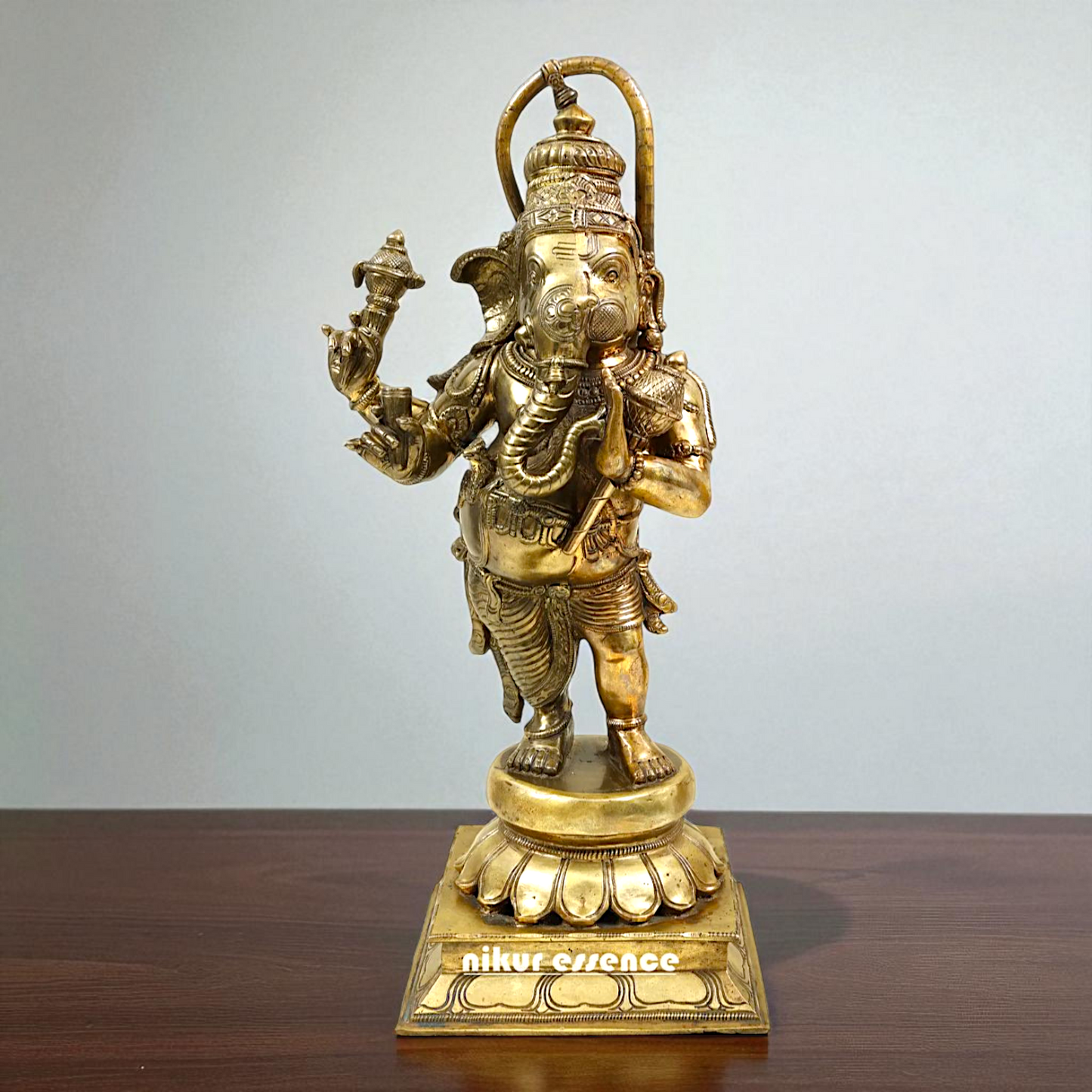 Ganesha Hanuman with Blessing Bronze Panchaloha idol - 18 Inches Nikuressence