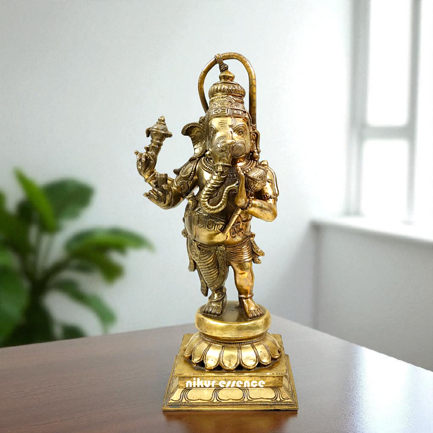 Ganesha Hanuman with Blessing Bronze Panchaloha idol - 18 Inches Nikuressence