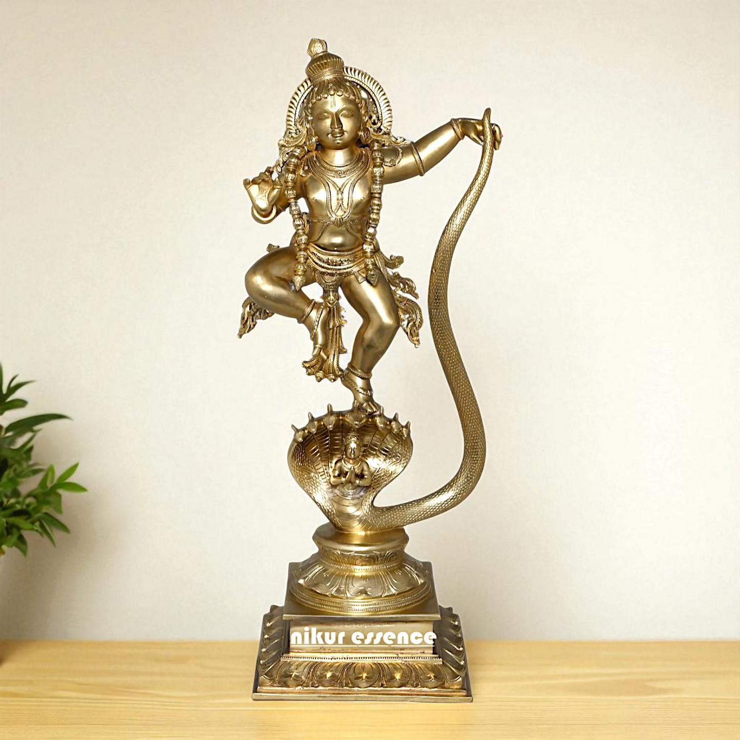 Lord kaliya naag krishna Govind Dancing Bronze Panchaloha statue - 26 Inches Nikuressence