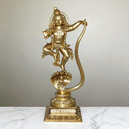 Lord kaliya naag krishna Govind Dancing Bronze Panchaloha statue - 26 Inches Nikuressence