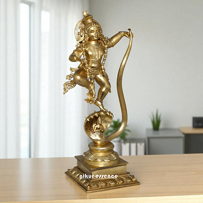 Lord kaliya naag krishna Govind Dancing Bronze Panchaloha statue - 26 Inches Nikuressence