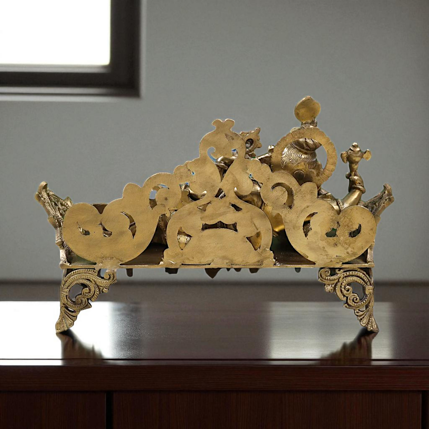 Lord Ganesha Ganpati Relaxing on sofa Bronze Panchaloha idol - 14 Inches Nikuressence