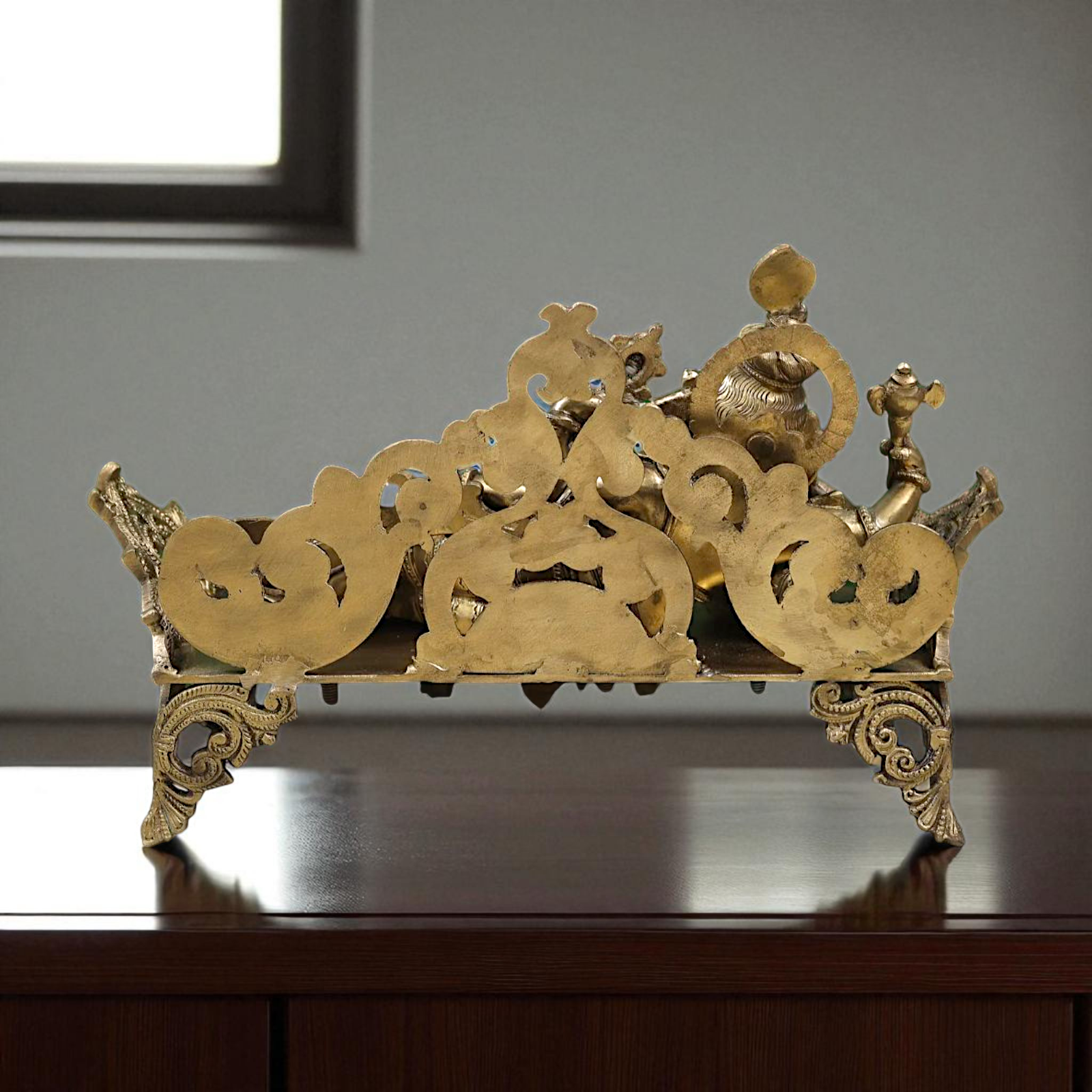 Lord Ganesha Ganpati Relaxing on sofa Bronze Panchaloha idol - 14 Inches Nikuressence