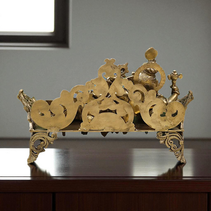 Lord Ganesha Ganpati Relaxing on sofa Bronze Panchaloha idol - 14 Inches Nikuressence