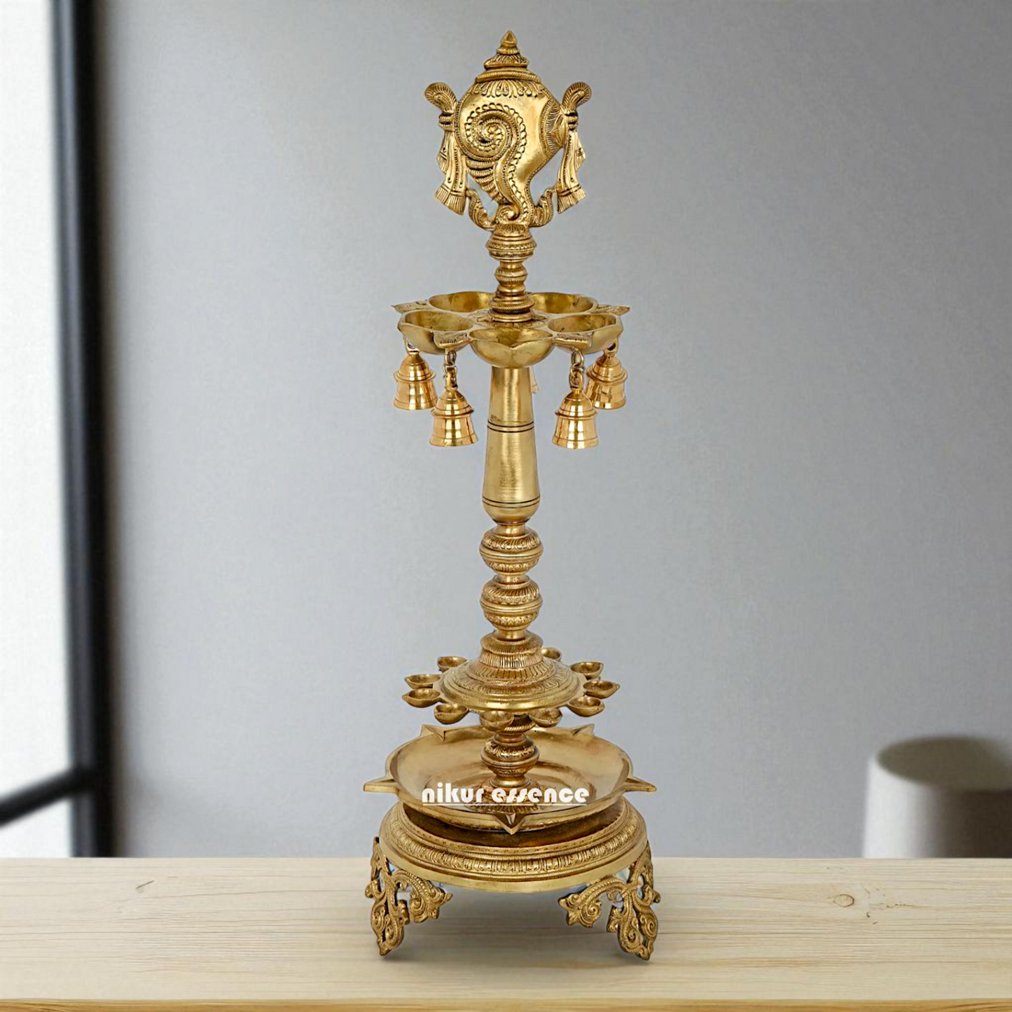 Diya vaishnav Symbol lamp Bronze Panchaloha - 30 Inches Nikuressence