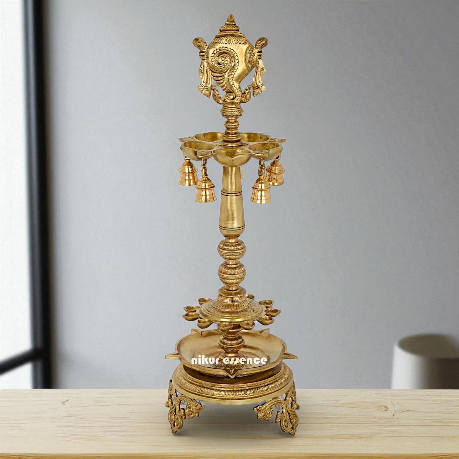 Diya vaishnav Symbol lamp Bronze Panchaloha - 30 Inches Nikuressence