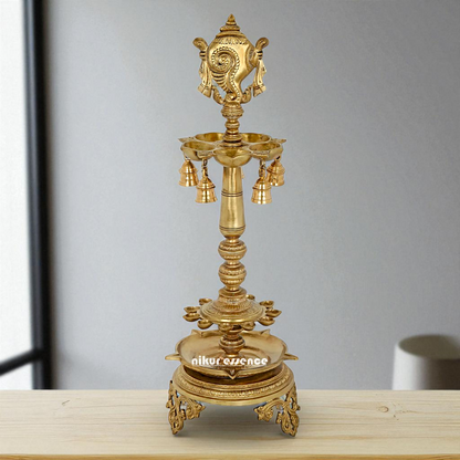 Diya vaishnav Symbol lamp Bronze Panchaloha - 30 Inches Nikuressence