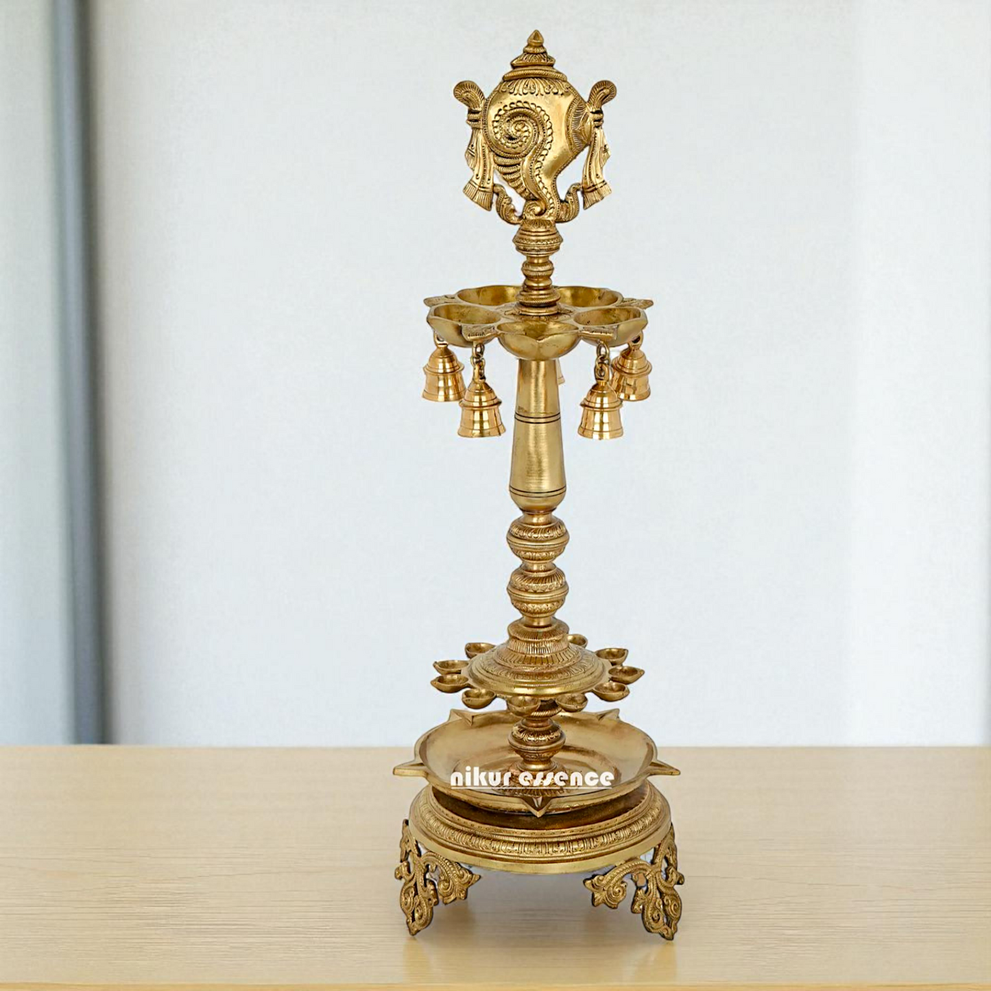 Diya vaishnav Symbol lamp Bronze Panchaloha - 30 Inches Nikuressence