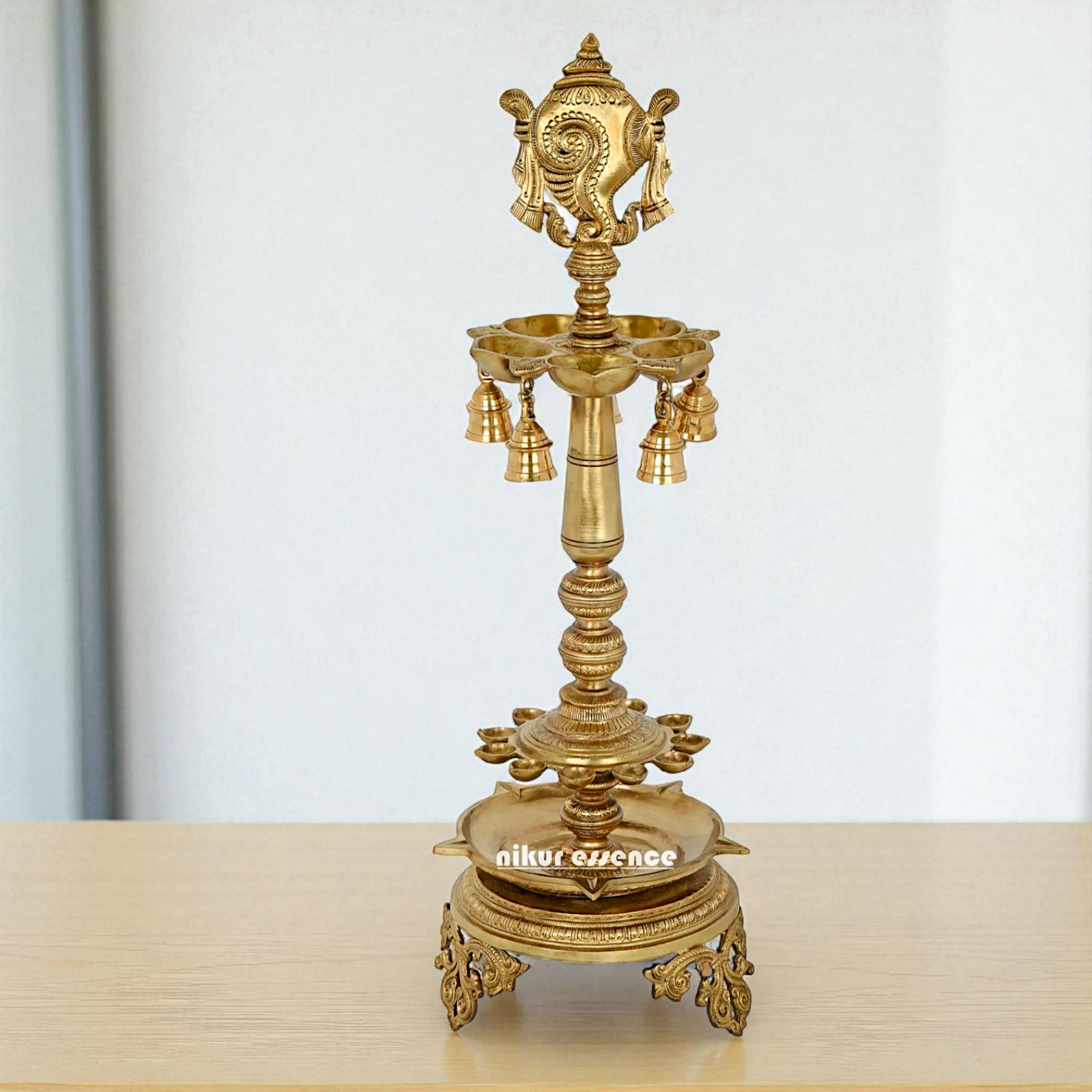 Diya vaishnav Symbol lamp Bronze Panchaloha - 30 Inches Nikuressence