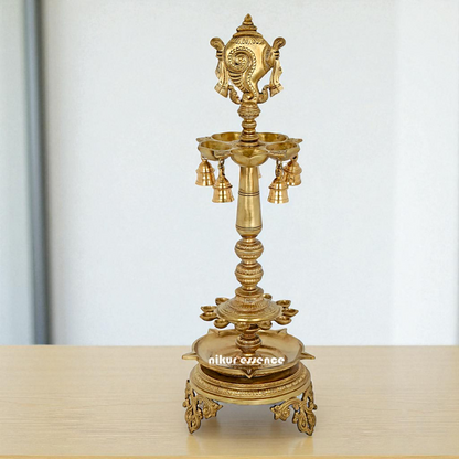 Diya vaishnav Symbol lamp Bronze Panchaloha - 30 Inches Nikuressence