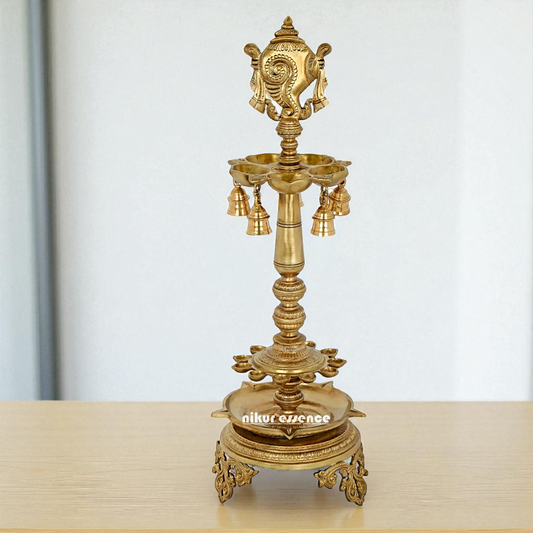 Diya vaishnav Symbol lamp Bronze Panchaloha - 30 Inches Nikuressence