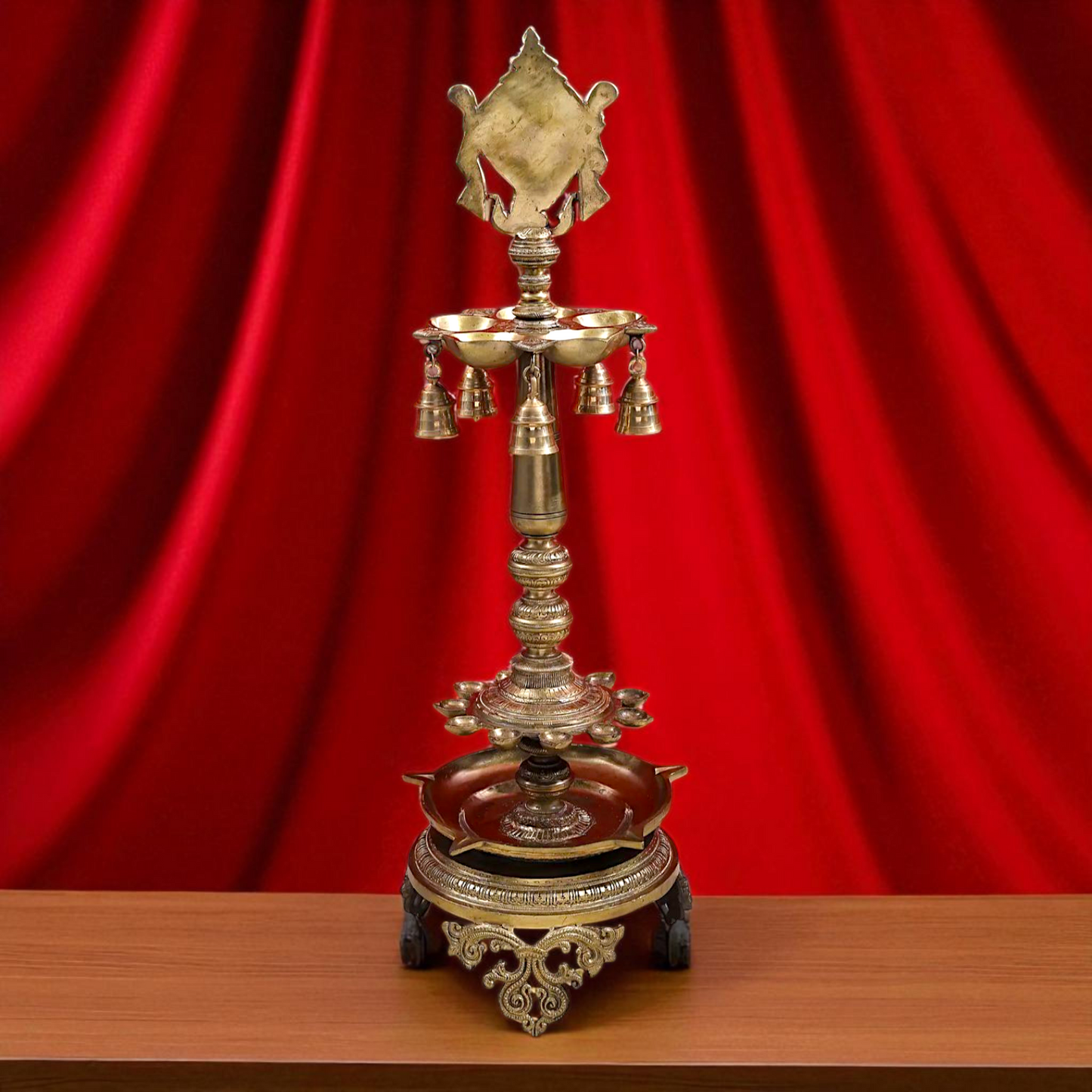 Diya vaishnav Symbol lamp Bronze Panchaloha - 30 Inches Nikuressence