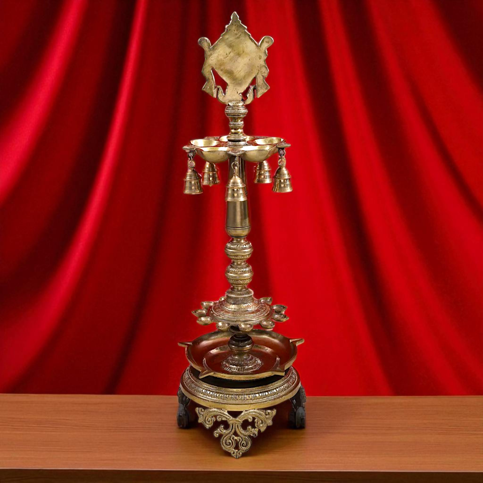 Diya vaishnav Symbol lamp Bronze Panchaloha - 30 Inches Nikuressence