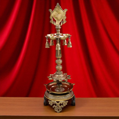 Diya vaishnav Symbol lamp Bronze Panchaloha - 30 Inches Nikuressence