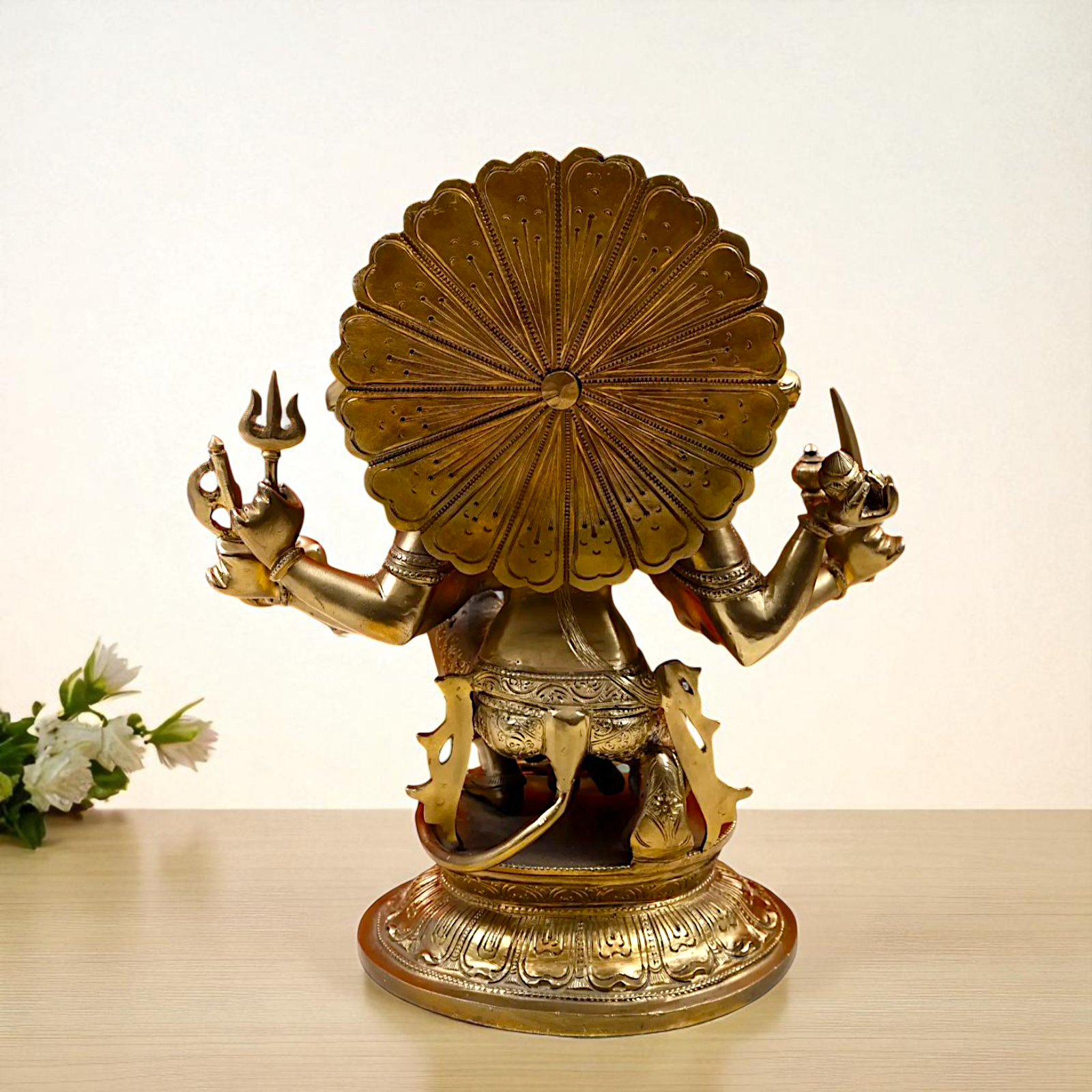 Panchaloha Hanuman ji Seated with blessing Bronze idol - 15 Inches Nikuressence