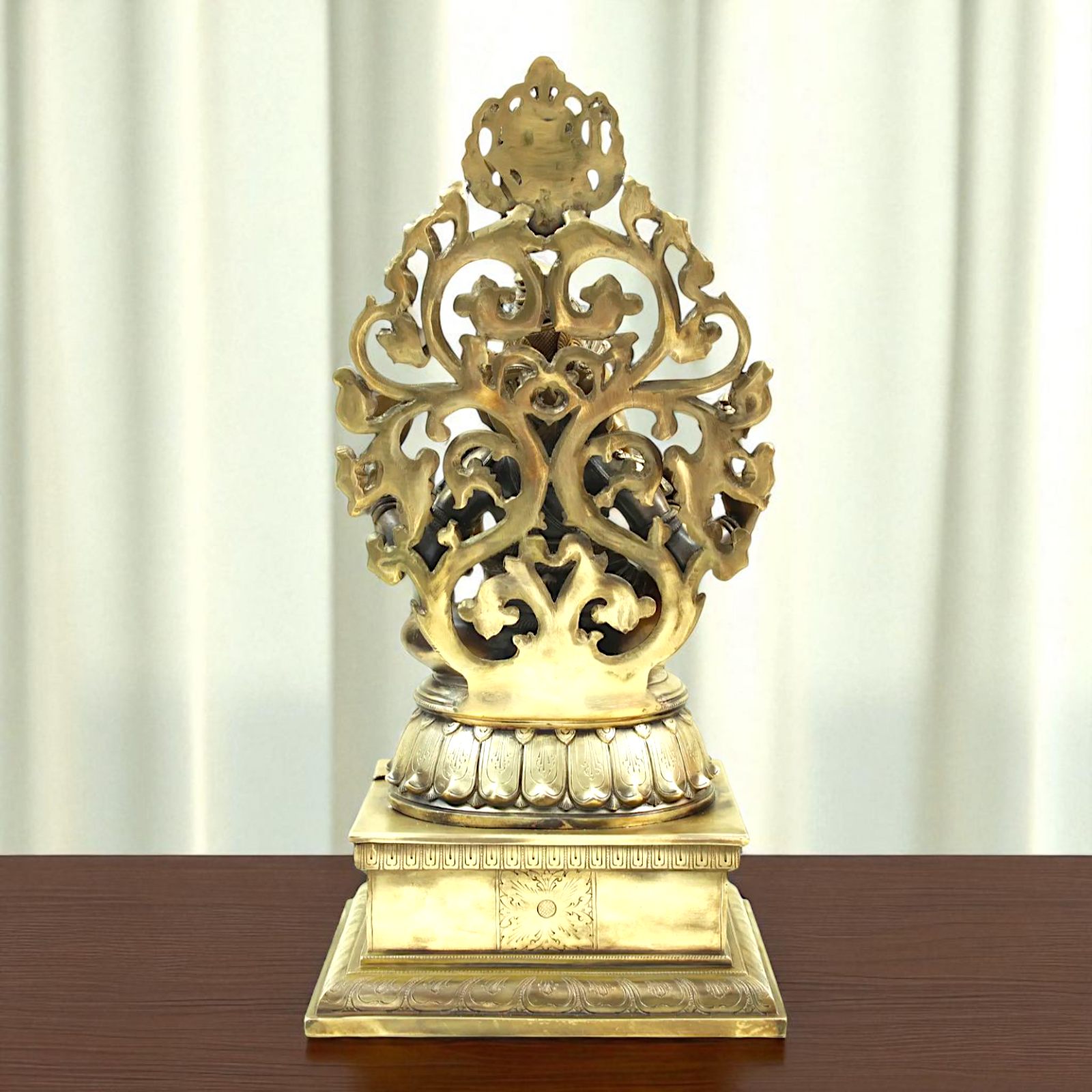 Lord Ganesha Bhagwan Seated on kirtimukha throne Bronze Panchaloha idol - 21 Inches Nikuressence