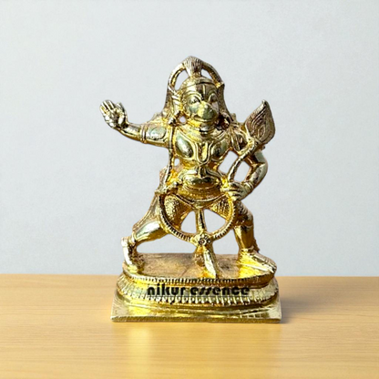 Hanuman ji Standing with Blessing Panchaloha Bronze idol - 3 Inches Nikuressence