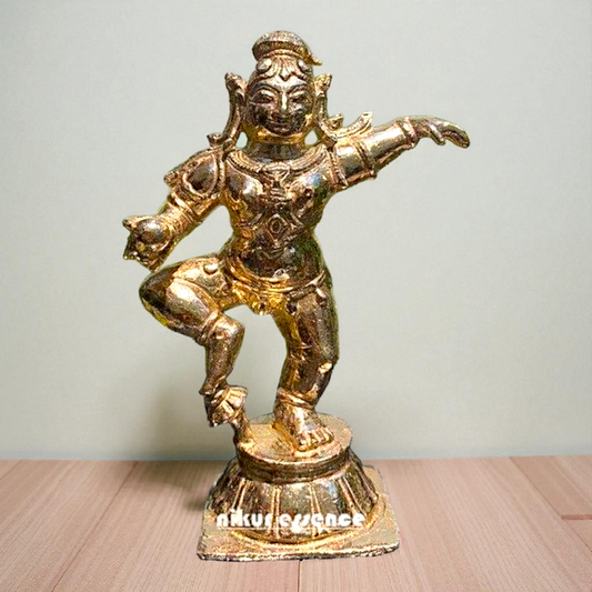 Krishna standing on sheshnag bronze/Panchaloha idol - 3 Inches Nikuressence