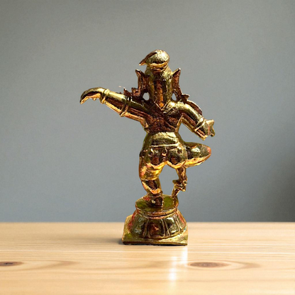 Krishna standing on sheshnag bronze/Panchaloha idol - 3 Inches Nikuressence