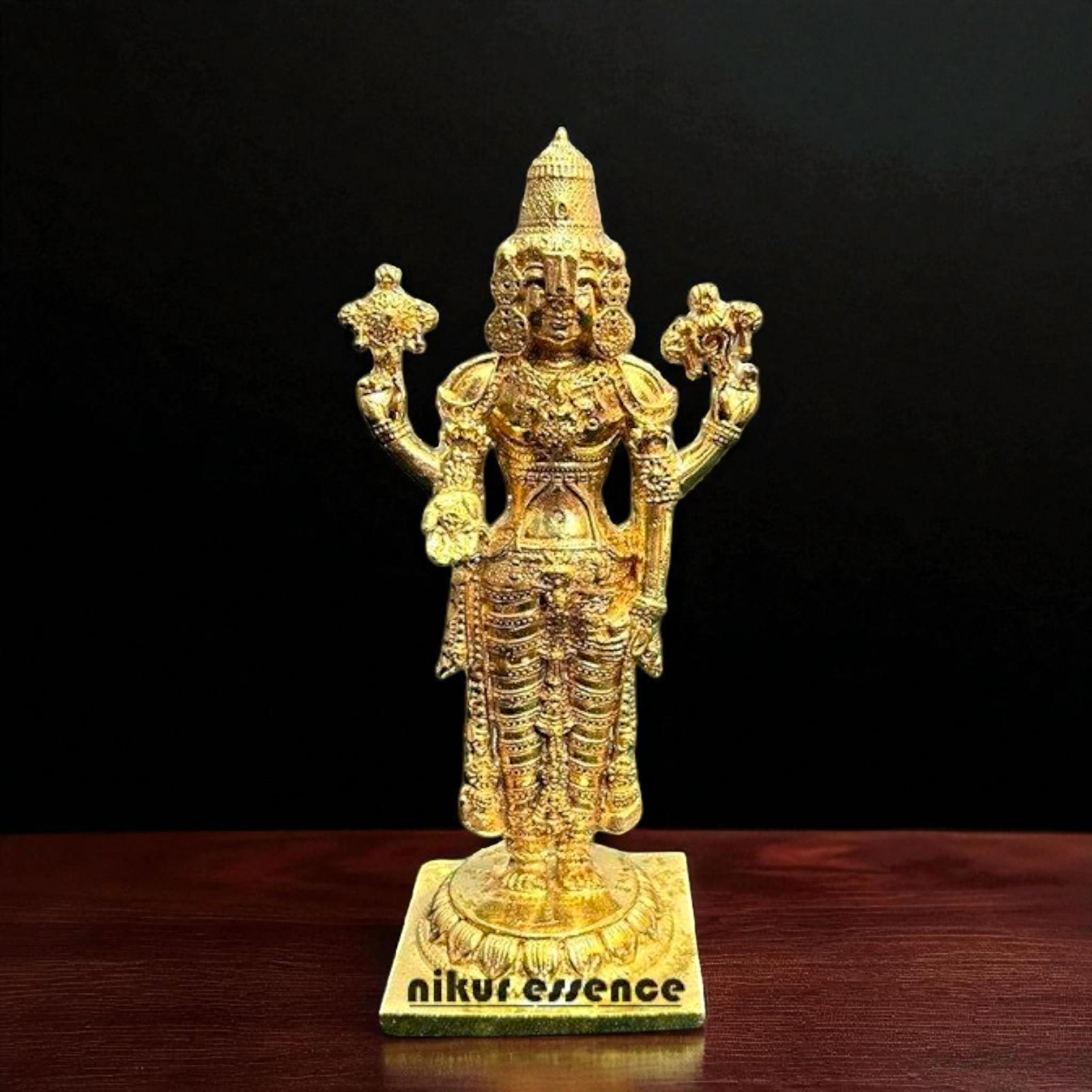 Lord Tirupati Balaji Vishnu's Avtar Standing with Blessing Bronze/Panchaloha idol - 6.7 Inches Nikuressence