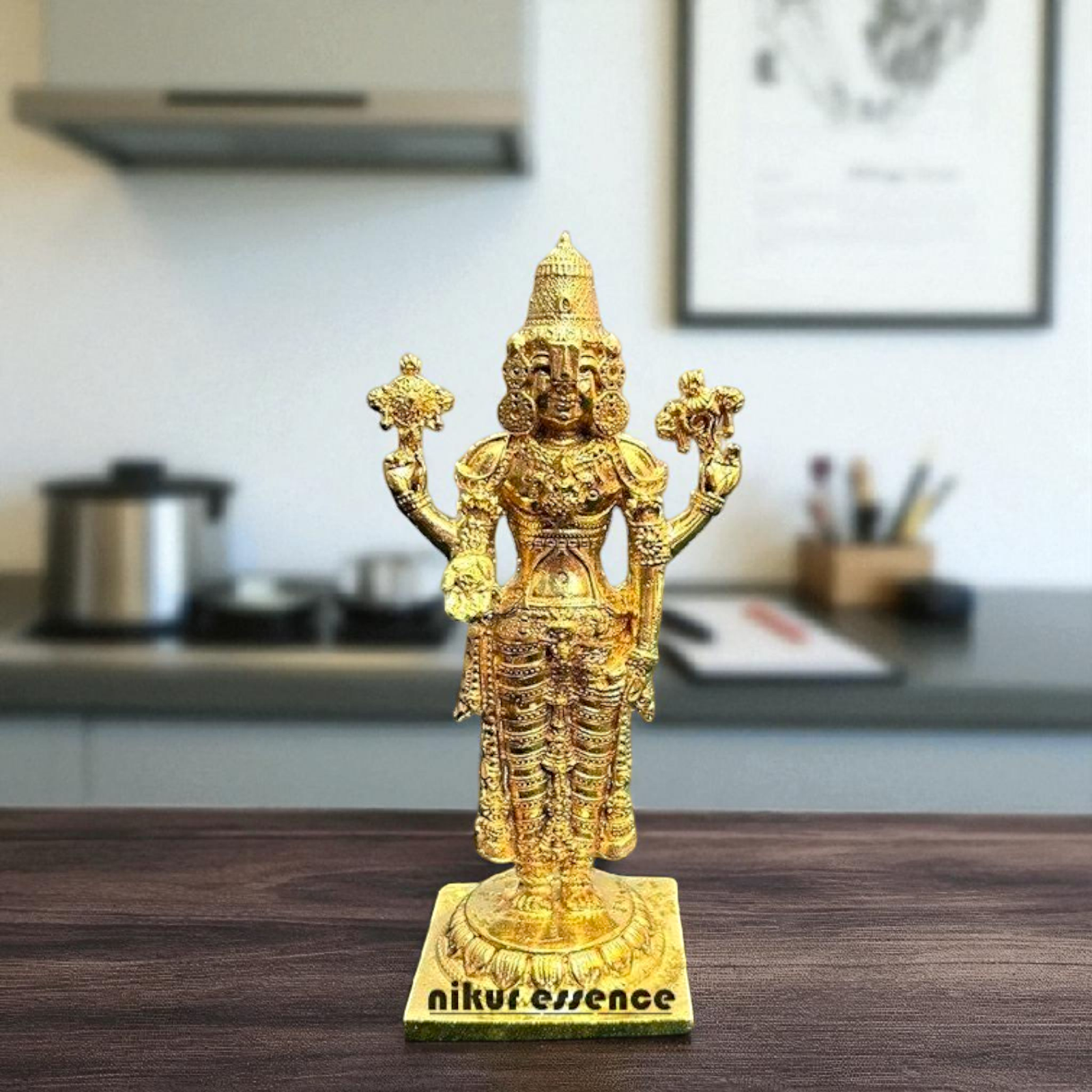 Lord Tirupati Balaji Vishnu's Avtar Standing with Blessing Bronze/Panchaloha idol - 6.7 Inches Nikuressence