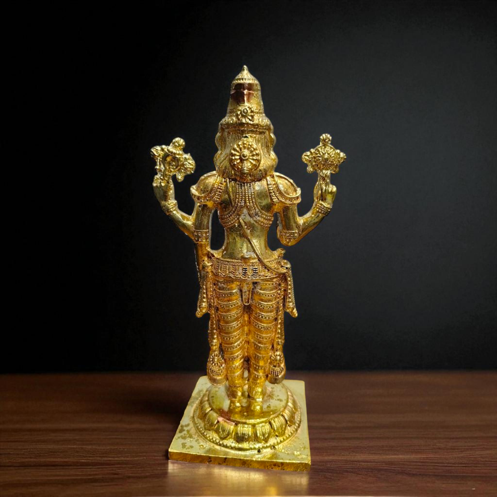 Lord Tirupati Balaji Vishnu's Avtar Standing with Blessing Bronze/Panchaloha idol - 6.7 Inches Nikuressence