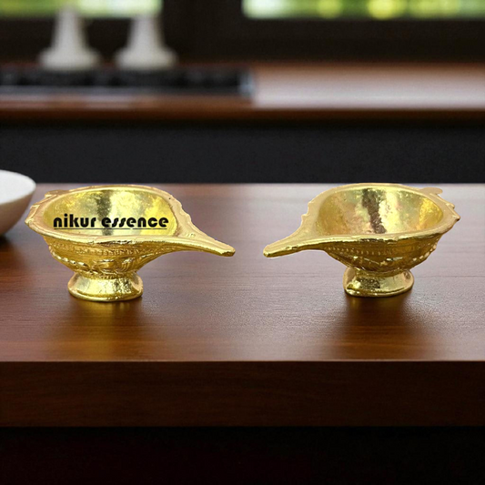 Pair Oil Diya lamps Panchaloha/Bronze Nikuressence